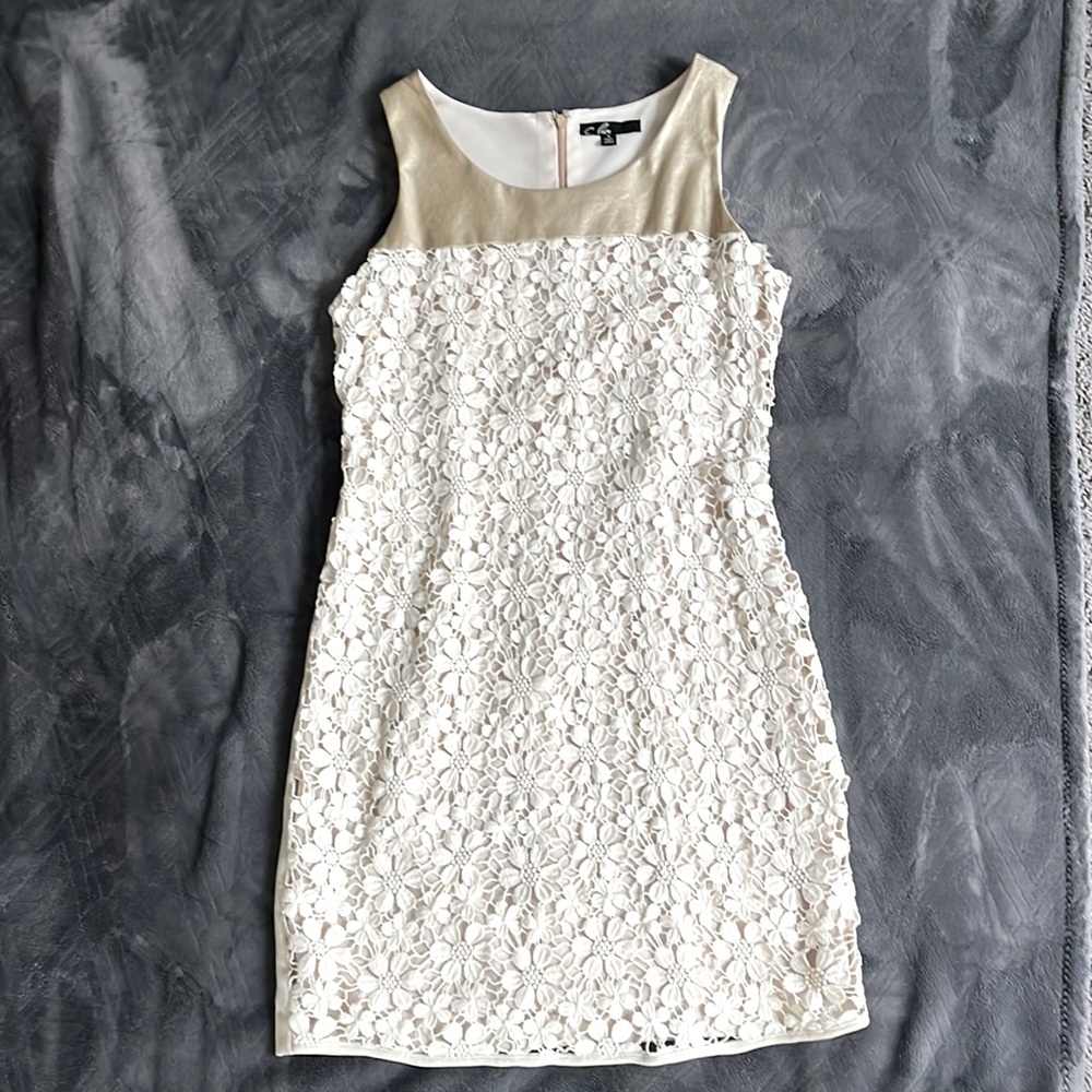 C. Luce Ivory and Platinum Gold Dress